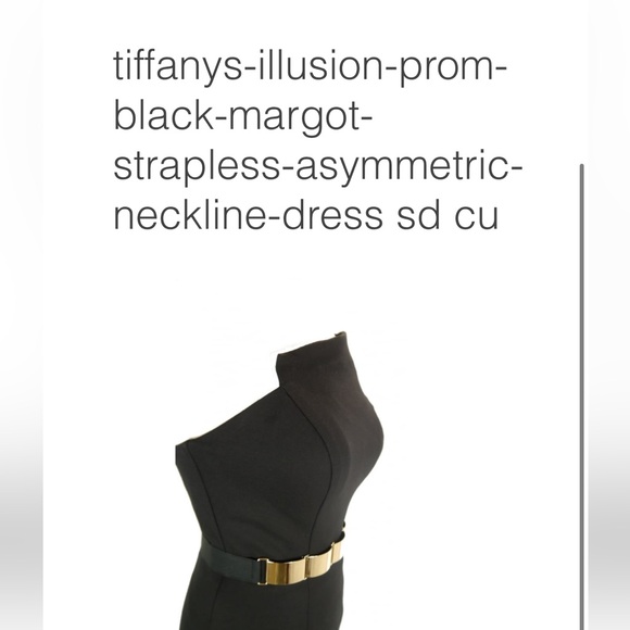 Elegant Strapless Black Evening Dress - Picture 3 of 4